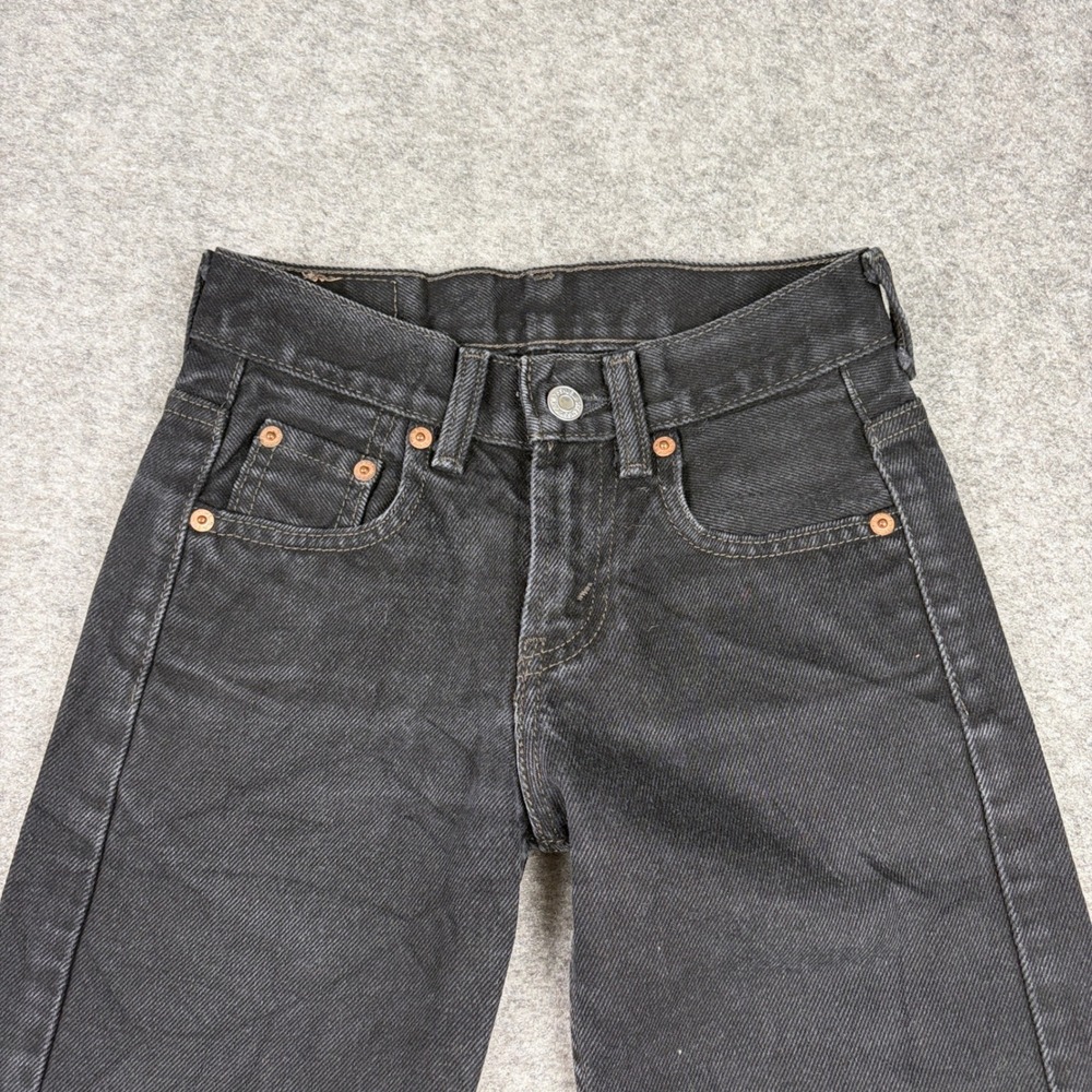 Levi 550 Jeans Boys 8 Slim Black Denim Relaxed Fit Vintage 90s Grunge Kids 22x22